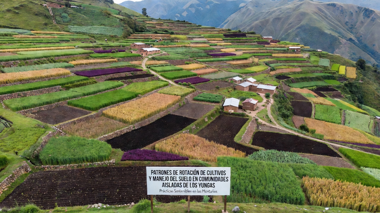 Farmers in a Yungas community applying organic amendments to soil during crop rotation cycle